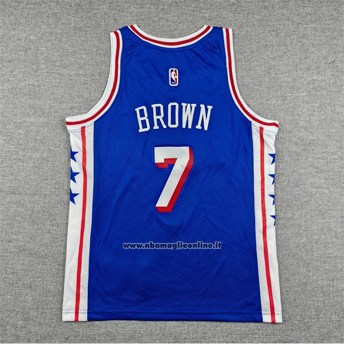 Maglia Bambino Philadelphia 76ers Jaylen Brown No 7 Icon 2025-26 Blu